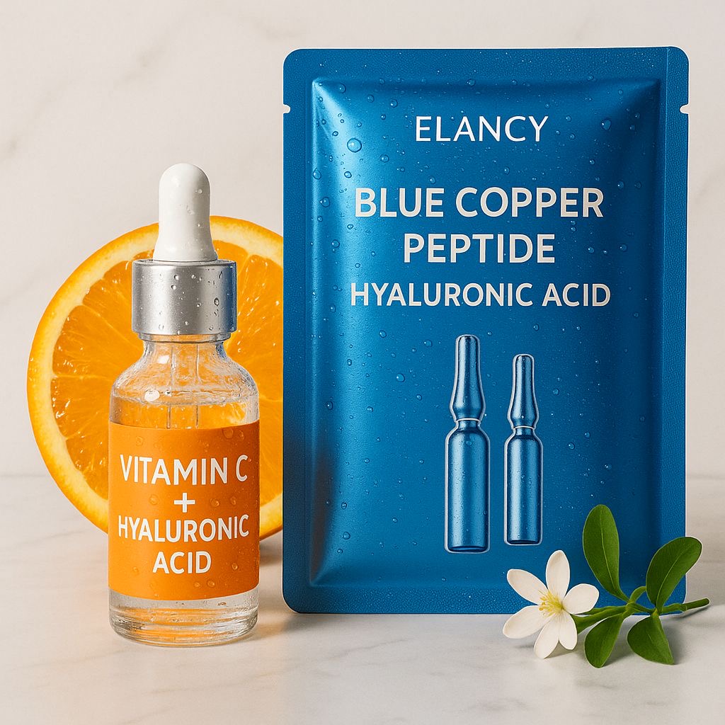 Elancy collagen mask and vitamin C serum